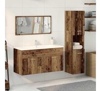 HEFZGDB Lot de 3 meubles de salle de bain aspect bois vieilli - Petite armoire de salle de bain - Petite armoire de pharmacie - Pour chambre d'amis, toilettes, salle de bain, cuisine