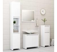 HEFZGDB Lot de 3 meubles de salle de bain en bois blanc - Armoire de rangement - Petite armoire à pharmacie - Pour chambre d'amis, salon, salle de bain, WC