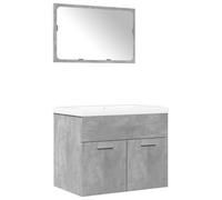 HEFZGDB Lot de 3 meubles de salle de bain gris béton - En bois - Armoire de salle de bain - Armoire de pharmacie - Pour salon, toilettes, chambre d'amis, cuisine