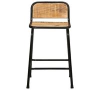 HEFZGDB Lot de 4 tabourets de bar 46 x 35,5 x 70 cm en bois massif de manguier brut - Chaise confortable - Chaise de coiffeuse - Chaise de cuisine moderne pour restaurants, bars, cafés, salon