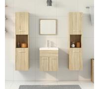 HEFZGDB Lot de 5 meubles de salle de bain en chêne Sonoma - Multifonction - Armoire à chaussures - Armoire de pharmacie - Pour cuisine, salon, salle de bain, WC