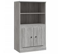 HEFZGDB Meuble haut gris Sonoma - 60 x 35,5 x 103,5 cm - En bois - Buffet de cuisine - Armoire de cuisine - Vitrine de cuisine - Pour salon, salle à manger, dessert, boutique de café