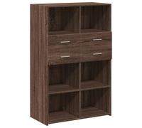 HEFZGDB Meuble haut marron aspect chêne - 80 x 42,5 x 124 cm - En bois - Vitrine de cuisine, buffet, buffet, cuisine, salon, pour dessert, boutique, cuisine, café, salon
