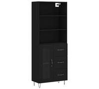 HEFZGDB Meuble haut noir 69,5 x 34 x 180 cm en bois de cuisine, buffet, bar, pharmacie, vitrine, salon, pour salon, cuisine, café, dessert, boutique