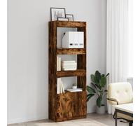 HEFZGDB Meuble Highboard - 63 x 33 x 180 cm - Chêne fumé - Armoire polyvalente - Pour CD, pharmacie, cuisine, salon, bureau, chambre à coucher, bibliothèque
