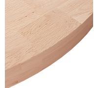 HEFZGDB Plateau de table rond Ø 60 x 4 cm - En chêne massif non traité - Plan de travail - Table à manger pour cuisine, bureau, salle d'étude, salle de conférence