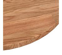 HEFZGDB Plateau de table rond marron clair Ø 60 x 1,5 cm - En bois de chêne traité - Plan de travail - Table à manger pour cuisine, bureau, salle d'étude, salle de conférence