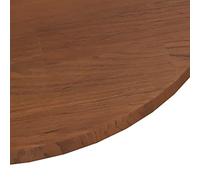 HEFZGDB Plateau de table rond marron foncé Ø 60 x 1,5 cm - En bois de chêne traité - Plan de travail - Table à manger pour cuisine, bureau, salle d'étude, salle de conférence