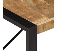 HEFZGDB Table basse - 180 x 90 x 40 cm - En bois de manguier brut - Petite table d'appoint pour salon, cour, café, salle de réunion, jardin