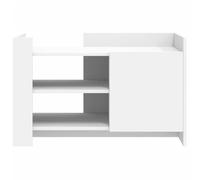 HEFZGDB Table basse blanche - 80 x 50 x 50 cm - En bois - Table basse - Petite table d'appoint pour balcon, jardin, salle de réunion, café