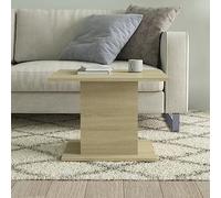 HEFZGDB Table basse en chêne Sonoma - 55,5 x 55,5 x 40 cm - En bois - Table basse - Petite table d'appoint pour café, jardin, salle de réunion, balcon