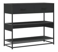 HEFZGDB Table console noire - 90 x 35 x 80 cm - En bois - Table à manger - Table basse - Petite table d'appoint étroite pour salon, salle à manger, balcon, bureau