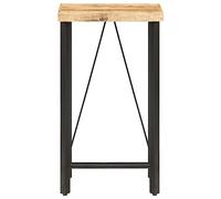 HEFZGDB Table de bar - 60 x 60 x 107 cm - En bois de manguier brut - Table de bar - Table de camping - Table console étroite pour salle à manger, cuisine, balcon, jardin