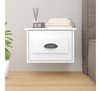HEFZGDB Table de chevet murale, blanc brillant, 41,5 x 36 x 28 cm, avec tiroir, table de chevet flottante à montage mural, en bois durable, plateau de table stable pour articles de décoration