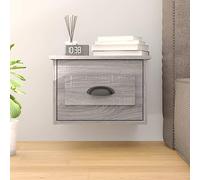 HEFZGDB Table de chevet murale gris sonoma 41,5 x 36 x 28 cm avec tiroir et montage flottant pour espace de rangement, plateau de table stable en bois durable, design intemporel