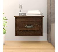 HEFZGDB Table de chevet murale marron aspect chêne 41,5 x 36 x 28 cm avec tiroir - Table de chevet flottante pour montage mural en bois - Plateau de table stable avec beaucoup d'espace de rangement