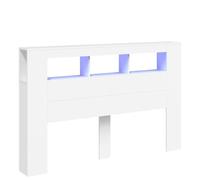 HEFZGDB Tête de lit LED blanche - 160 x 18,5 x 103,5 cm - En bois - Panneau arrière de lit - Pour hôtel, auberge, chambre d'amis, chambre à coucher