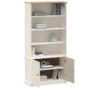 HEFZGDB VIGO Bibliothèque blanche - 85 x 35 x 170 cm - En pin massif - Armoire polyvalente - Petite armoire de classement - Étagère de cuisine pour bibliothèque, bureau, chambre à coucher