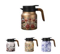 HeFZiYMOZaDP Théière vintage à motif floral avec infuseur, théière isotherme avec filtre, théière en acier inoxydable avec couvercle, pour boisson chaude