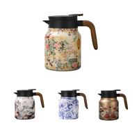 HeFZiYMOZaDP Théière vintage à motif floral avec infuseur, théière isotherme avec filtre, théière en acier inoxydable avec couvercle, pour boissons chaudes