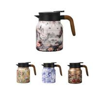 HeFZiYMOZaDP Théière vintage à motif floral avec infuseur, théière isotherme en acier inoxydable avec couvercle, pour boisson chaude