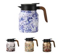 HeFZiYMOZaDP Théière vintage à motif floral avec infuseur, théière isotherme en acier inoxydable avec couvercle, pour boisson chaude