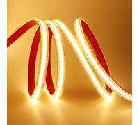 HEGEHE 220V COB Bande LED Autocollant, Découpe Tous les 10cm, Etanche Bande Lumineuse Super Lumineux 288 LEDS/M Flexible Bande lumière (Blanc chaud, 2M)