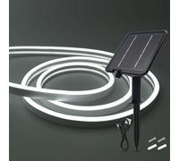 HEGEHE 24V Ruban LED néon Solaire Extérieur, 2835 120 LEDs/m IP65 Étanche Lumineuse Solaires Bandeau LED Light Strip avec 8 Modes pour Cour extérieure, jardin, décoration de fête (Blanc, 9M)