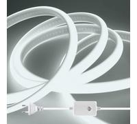 HEGEHE Dimmable Lumière au néon LED COB, 220V 288 LEDs/m Ruban Led Flexible Néon Bande Led, IP65 Etanche Bande Lumineuse Super Lumineux pour Escalier, Chambre, Noël, Fête (Blanc,6M)