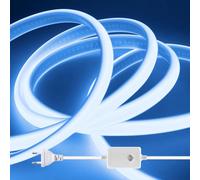 HEGEHE Dimmable Lumière au néon LED COB, 220V 288 LEDs/m Ruban Led Flexible Néon Bande Led, IP65 Etanche Bande Lumineuse Super Lumineux pour Escalier, Chambre, Noël, Fête (Bleu glacé,5M)