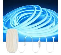 HEGEHE Dimmable Lumière au néon LED COB avec Fonction Minuterie, 230V 288 LEDs/m Ruban Led Flexible Néon Bande Led, IP65 Etanche Bande Lumineuse Super Lumineux LED Strip Light (Bleu glacé,18M)