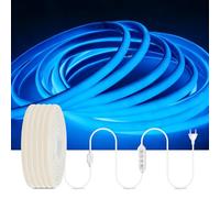 HEGEHE Dimmable Lumière au néon LED COB avec Fonction Minuterie, 230V 288 LEDs/m Ruban Led Flexible Néon Bande Led, IP65 Etanche Bande Lumineuse Super Lumineux LED Strip Light (Bleu,8M)