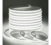 HEGEHE Lumière au néon LED COB, Ruban Led Flexible Néon Bande Led 230V 240 LEDS/M IP65 Etanche Autocollant Flex Bande Lumineuse Super Lumineux pour Intérieur/Extérieur (Blanc, 24M)