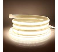 HEGEHE Ruban LED, COB Bande LED 220V avec Interrupteur IP65 Etanche Bande Lumineuse Super Lumineux 360 LEDS/M Ruban Flexible Strip (Blanc naturel, 12M)