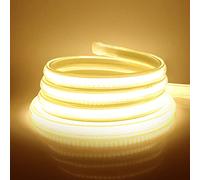 HEGEHE Ruban LED, COB Bande LED 220V avec Interrupteur IP65 Etanche Bande Lumineuse Super Lumineux 360 LEDS/M Ruban Flexible Strip (Blanc Chaud, 0.5M)