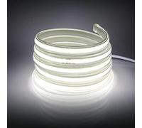 HEGEHE Ruban LED, COB Bande LED 220V avec Interrupteur IP65 Etanche Bande Lumineuse Super Lumineux 360 LEDS/M Ruban Flexible Strip (Blanc, 8M)