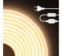 HEGEHE Ruban LED, Lumière au néon LED COB avec Interrupteur, Ruban Led Flexible Néon Bande Led 230V IP65 Etanche Bande Lumineuse Super Lumineux 288 LEDS/M Ruban Strip (Blanc naturel, 7M)