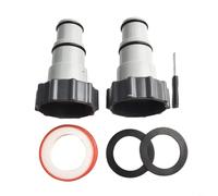 HEIBTENY Adaptateur de tuyau de piscine, pour pompe de filtration INTEX, connecteur de 3,2 cm à 3,8 cm, kit de conversion de style collier fileté en PVC, joint torique étanche, convient aux pompes de