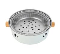 HEIBTENY Barbecue à charbon portable en acier inoxydable de 32,6 cm, pour camping, pique-nique, hayon, plage, plateau amovible, facile à nettoyer, noir (blanc)