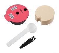 HEIBTENY Capsule de café réutilisable avec couvercles en silicone | Filtre à café rechargeable compatible avec Bosch pour machines Tassimo, lot de dosettes en polypropylène de 12 g avec
