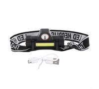 HEIBTENY Casque de soudage rechargeable par USB, lampe de travail LED double mode, base réglable, pour soudure, randonnée, pêche de nuit, pour exploration grotte, noir