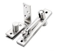 HEIBTENY Charnière pivotante robuste, rotation à 360 degrés, quincaillerie de porte en acier inoxydable pour portes en bois jusqu'à 100 kg, charnière d'armoire invisible, 5,1 x 7,6 cm (L + loquet à