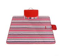 HEIBTENY Couverture de pique-nique imperméable 200 x 145 cm - Tapis de plage Oxford pliable avec dos antidérapant en PVC et poignée - Tapis de camping lavable pour parc et jardin (rayures rouges)