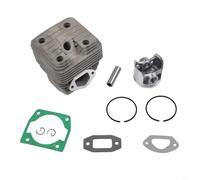 HEIBTENY Cylindre de tronçonneuse et pour jeu de pistons, diamètre d'alésage 44/45 mm, pour tronçonneuses à essence 52 cc, 58 cc, kit de pièces de rechange pour moteur en métal avec anneaux, joints