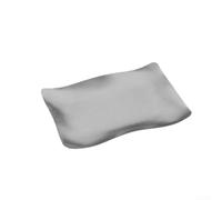 HEIBTENY Ensemble d'assiettes rectangulaires en acier inoxydable en forme de vague, plats de service irréguliers modernes pour fruits de mer, desserts, collations, vaisselle empilable et propre pour