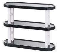 HEIBTENY Étagère de rangement en plastique à 3 niveaux pour comptoir de cuisine, étagère à épices robuste en ABS + PET, porte-gobelet, pour fournitures de bureau et articles ménagers (D)