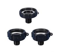HEIBTENY IBC Adaptateur de réservoir 5,1 cm femelle vers filetage mâle 3/4", pour raccord d'eau de tuyau d'arrosage, raccord en plastique avec filetage grossier et fin, noir, taille 60 mm ou 62 mm (1