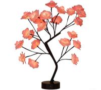 HEIBTENY Lampe de nuit romantique LED en forme de fleur alimentée par USB pour décoration de chambre à coucher, table, bureau, éclairage d'ambiance douce (rose)