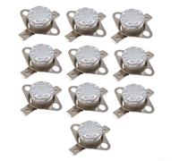HEIBTENY Lot de 10 interrupteurs thermostats KSD301 à disque réglable avec broches de 6,3 mm pour four à micro-ondes, cafetière, appareils de chauffage (185 °C)