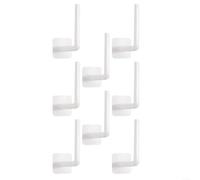 HEIBTENY Lot de 16 crochets muraux pour chapeaux sans perçage, pour le baseball, présentoir en ABS robuste, pour la maison, le bureau, l'organisation du placard, noir et blanc (blanc)